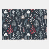 Wintergroen botanische feestdagen inpakpapier vel (Voorkant 3)