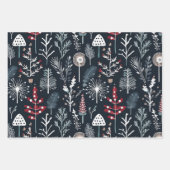 Wintergroen botanische feestdagen inpakpapier vel (Voorkant)