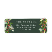 Wintergroen | Botanische Kerstmis familienaam Etiket (Voorkant)