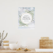 Wintergroen Bruiloft Feest Welkom Bord Poster (Keuken)