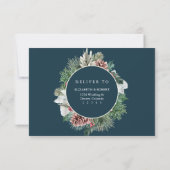 Wintergroen Bruiloft RSVP Kaart (Achterkant)