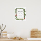 Wintergroen Bruiloftsbruiloft Ontvangstbord Poster (Keuken)
