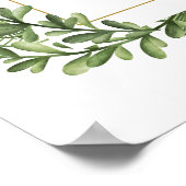 Wintergroen Bruiloftsbruiloft Ontvangstbord Poster (Hoek)