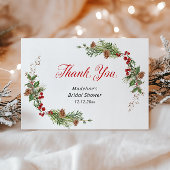 Wintergroen Bruiloftsfeestje Bedankkaart