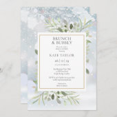 Wintergroen brunch en bubble Vrijgezellenfeest Kaart (Voorkant / Achterkant)