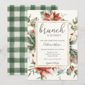 Wintergroen Brunch en Bubbly Vrijgezellenfeest Kaart (Voorkant / Achterkant)