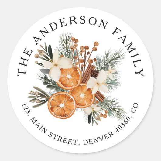 Wintergroen Droge sinaasappels retouradres label (Voorkant)