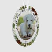 Wintergroen Eerste Kerstmis Foto Ornament (voorkant)