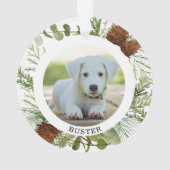 Wintergroen Eerste Kerstmis Foto Ornament (achterkant)