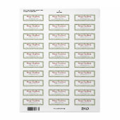 Wintergroen Elegante Kerst Retouradres Etiket (Full Sheet)