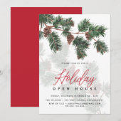 Wintergroen en kegels | Vakantiehuis Open Huis Kaart (Voorkant / Achterkant)