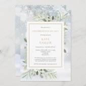 Wintergroen Funeral Herdenkingsfeest Kaart (Voorkant / Achterkant)