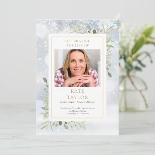 Wintergroen Funeralie Orde van Dienst Programma Programmakaart (Staand voorkant)