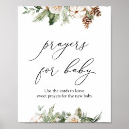 Wintergroen gebedsbord voor baby poster