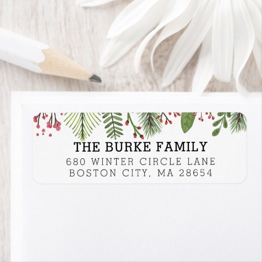 Wintergroen gebladerte etiket (Insitu)