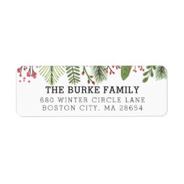 Wintergroen gebladerte etiket