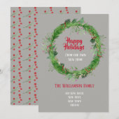 Wintergroen  Gelukkig Nieuw Thuis Kerstfeest Feestdagenkaart (Voorkant / Achterkant)