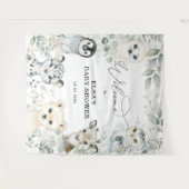 Wintergroen Goud Arctische Dieren Baby Welkom Wandkleed (Voorkant (horizontaal))