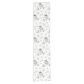 Wintergroen Goud Sneeuwvlokken Elegante Kerstmis Korte Tafelloper (Voorkant)