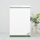 Wintergroen + gouden Confetti kerstvakantie Briefpapier (Staand voorkant)
