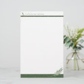 Wintergroen + gouden Confetti kerstvakantie Briefpapier (Staand voorkant)