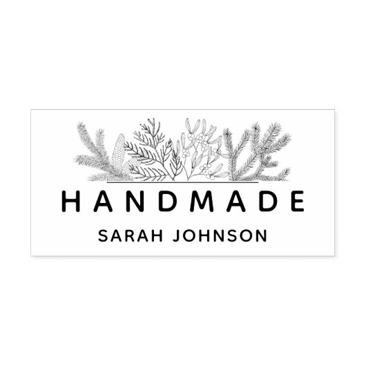 Wintergroen Handgemaakt Gepersonaliseerd Rubberstempel (Afrduk)