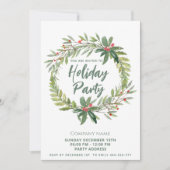 Wintergroen hulstkrans kerstfeest kaart (Voorkant)