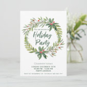 Wintergroen hulstkrans kerstfeest kaart (Staand voorkant)