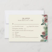 Wintergroen Huwelijk RSVP Kaart (Voorkant)
