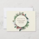 Wintergroen Huwelijk RSVP Kaart (Achterkant)