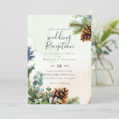 Wintergroen Huwelijksreceptie 's Avonds Alleen Kaart (Staand voorkant)