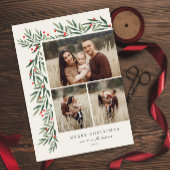 Wintergroen Ivoor 3 Foto Kerstmis Feestdagenkaart