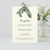 Wintergroen | Ivoor bruiloft receptie Informatiekaartje (Staand voorkant)