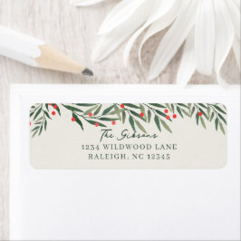 Wintergroen Ivoor Kerst Retouradres Etiket