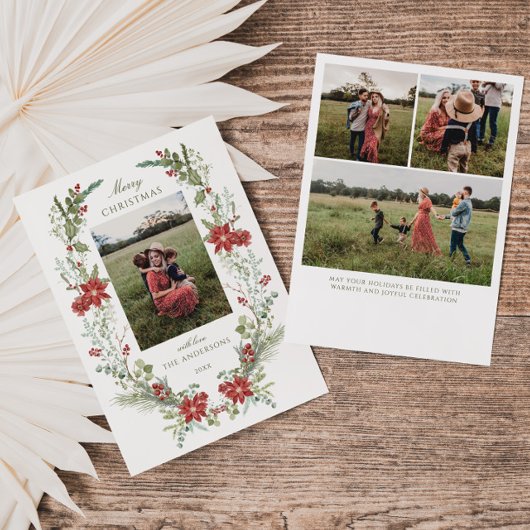 Wintergroen kader feestdagenkaart