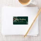 Wintergroen Kerst  Elegant Retouradres Etiket (Insitu)