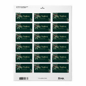 Wintergroen Kerst  Elegant Retouradres Etiket (Full Sheet)