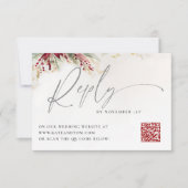 Wintergroen Kerst Rood Groen QR Beantwoorden Kaart (Voorkant)