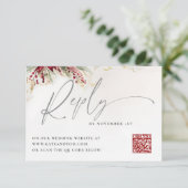 Wintergroen Kerst Rood Groen QR Beantwoorden Kaart (Staand voorkant)