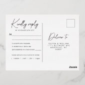 Wintergroen Kerstbomen Vakantie Groen RSVP Folie Uitnodiging Briefkaart (Achterkant)