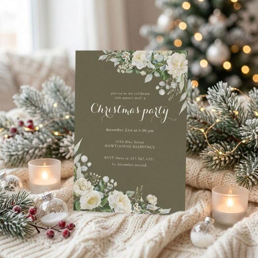 Wintergroen Kerstfeest Kaart