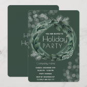 Wintergroen krans bokeh corporate Vakantie Kaart (Voorkant / Achterkant)