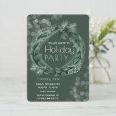 Wintergroen krans bokeh corporate Vakantie Kaart (Staand voorkant)