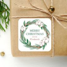 Wintergroen Krans Gelukkig Kerstmis Watercolor