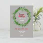 Wintergroen  Nieuw huis fijne feestdagen Feestdagenkaart (Staand voorkant)