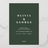 Wintergroen Pinecone Kerstmis Save The Date Folie Uitnodiging (Achterkant)