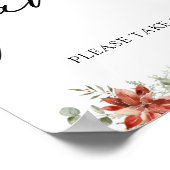 Wintergroen Poinsettia Favorenschild Poster (Hoek)