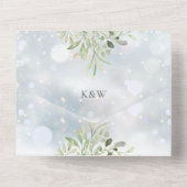 Wintergroen QR Code Monogram Bruiloft All In One Uitnodiging (Achterkant)