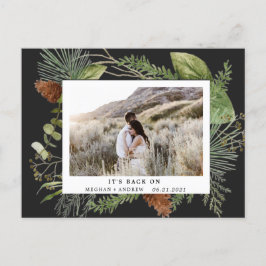 wintergroen redt het briefkaart van de datumfoto