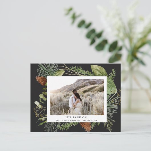 wintergroen redt het briefkaart van de datumfoto (Staand voorkant)